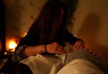 Sue preparing for ear candling